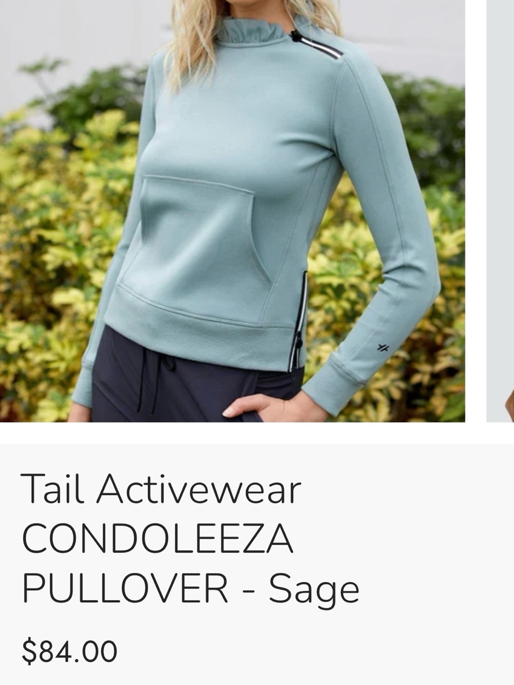 Like New Condoleeza Golf Pullover - Sage